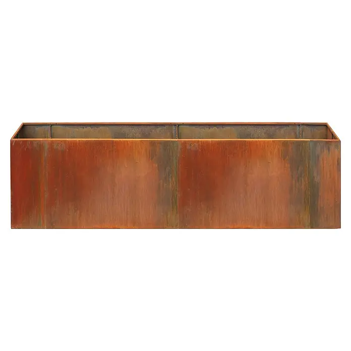 Palatino Hochbeet Urban - 250 x 50 x 70 cm, Stahl, Rostrot - Rostfarbener Blumenkasten mit einem modernen, industriellen Look, perfekt für den Außenbereich und zur Präsentation von Pflanzen.