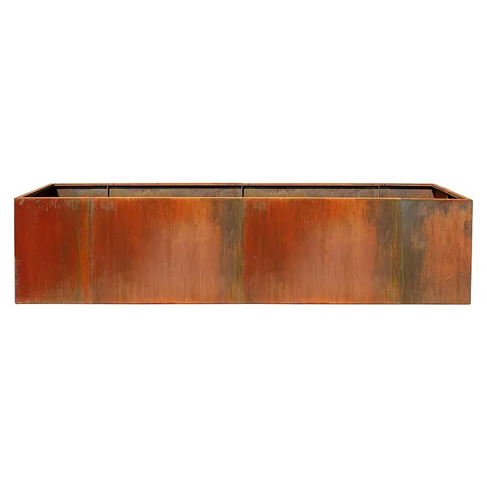 Palatino Hochbeet Urban - 300 x 50 x 70 cm, Stahl, Rostrot - Rostfarbener Cortenstahl-Pflanzkasten. Der Pflanzkasten aus Cortenstahl hat eine schöne rostfarbene Oberfläche und eine rechteckige Form.