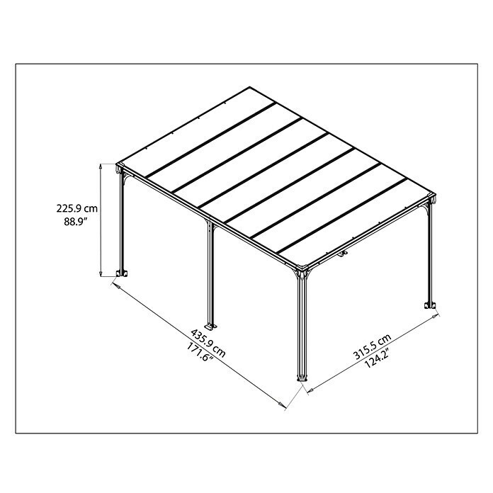 Palram – Canopia Pavillon Milano 4300L x B: 435,9 x 315,5 cm, Bronze, Anthrazit Unknown