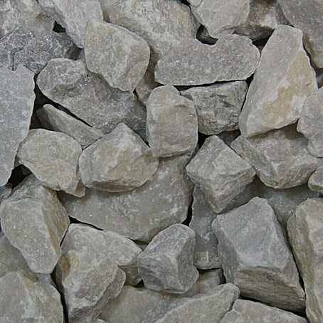 Min2C Bruchsteine (Naturweiß, Körnung: 30 mm - 60 mm, 25 kg)