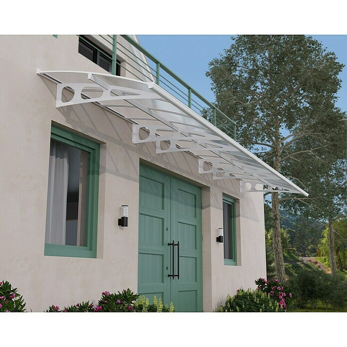 Palram – Canopia Marquesina para puerta Bordeaux doble capa (An x Pr: 670 x 140 cm, Blanco) | BAUHAUS