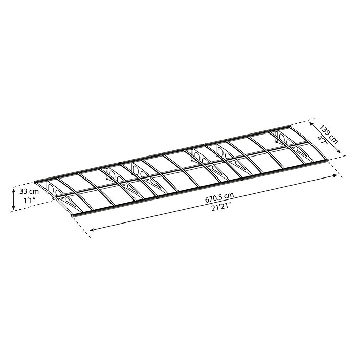 Palram – Canopia Marquesina para puerta Bordeaux doble capa (An x Pr: 670 x 140 cm, Blanco) | BAUHAUS