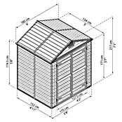Gerätehaus Skylight (B x T: 185,5 x 153,5 cm, Polycarbonat, Mit Bodenplatte)