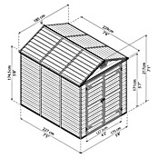 Gerätehaus Skylight (B x T: 1,75 x 2,27 m, Polycarbonat, Mit Bodenplatte)