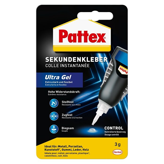 Pattex Sekundenkleber Ultra Gel (3 g, Flasche, Gelartig)