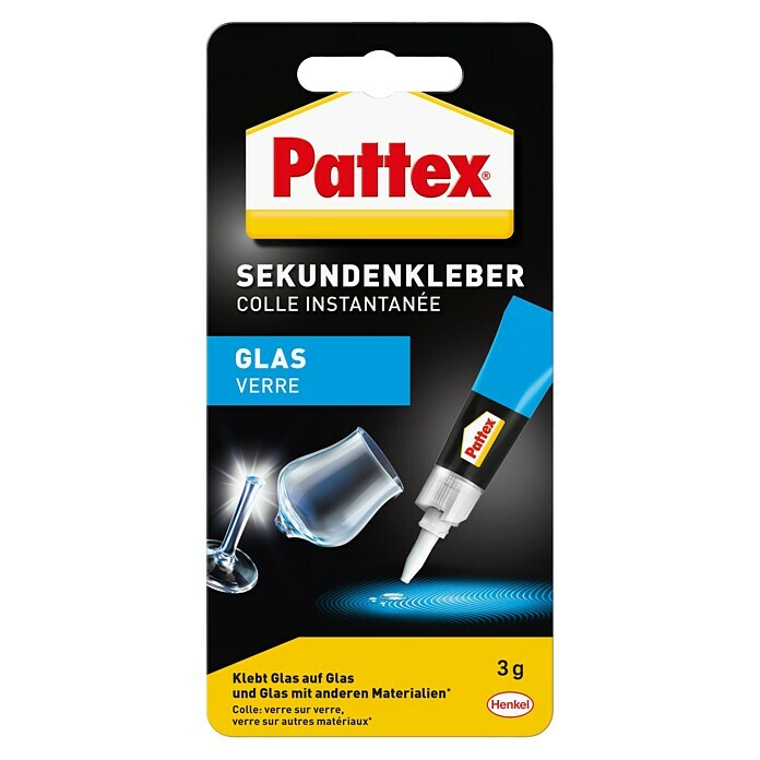 Pattex Sekundenkleber Glas (3 g, Tube, Flüssig)