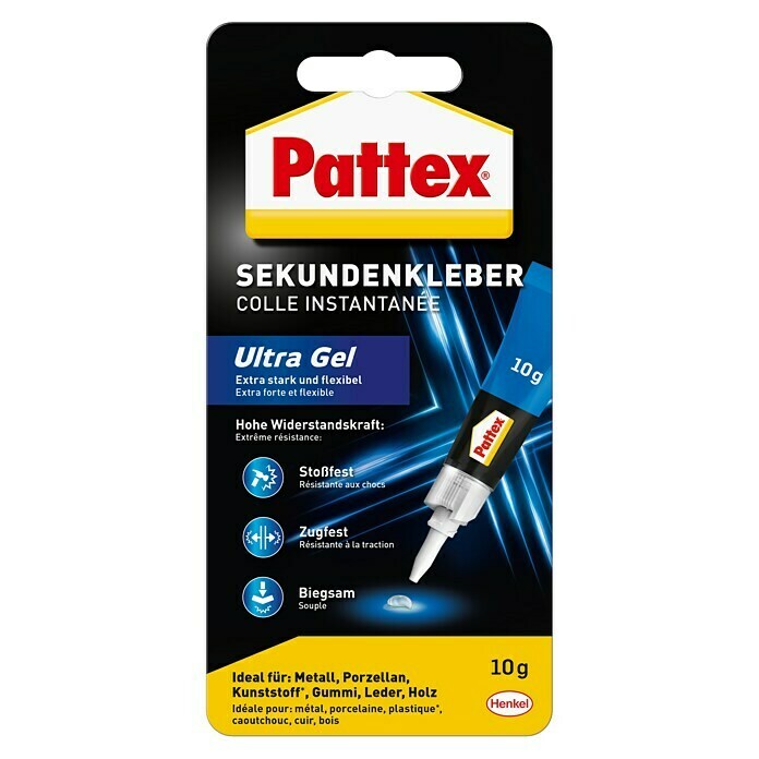 Pattex Sekundenkleber Ultra Gel (10 g, Tube, Gelartig)