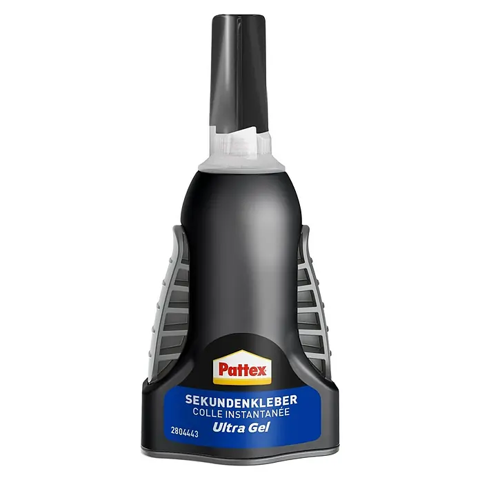 Pattex Sekundenkleber Control Ultra Gel - 3 g, Flasche, Gelartig, 1 Stk. - Abbildung einer Tube Pattex Sekundenkleber Ultra Gel, ideal für schnelle und starke Verklebungen im Haushalt und Hobbybereich.