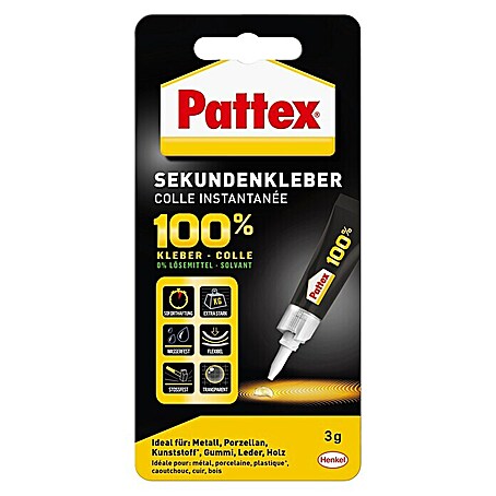 Pattex 100% Repair Sekundenkleber (Gelartig, 3 g, Tube)