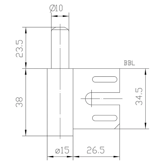 Hörmann Bandunterteil V 8100 - Passend für: Stahlzargen, ungefälzte und gefälzte Innentüren - Ein schlichtes, minimalistisches Bild, das Ruhe und Einfachheit durch die Abwesenheit von Licht und Farbe betont.