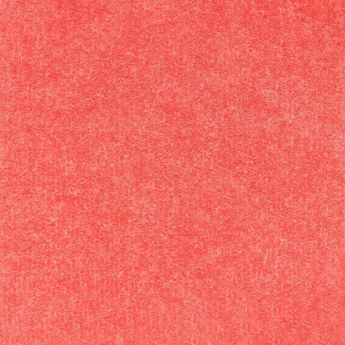Nadelfilz Meterware Zypern - Breite: 400 cm, 100 % Polypropylen, Rot - Nahaufnahme eines roten Teppichs mit feiner Textur, ideal für Textilhintergründe oder zur Hervorhebung von Stoffdetails.