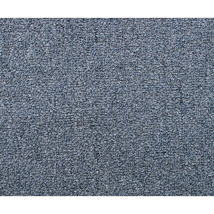 Teppichboden Meterware Nelio - Breite: 400 cm, Schlinge, 100 % Polypropylen, Blau - Nahaufnahme eines Teppichs mit einer dichten, bläulichen Textur, ideal für Wohnräume, die Wärme und Komfort suchen.