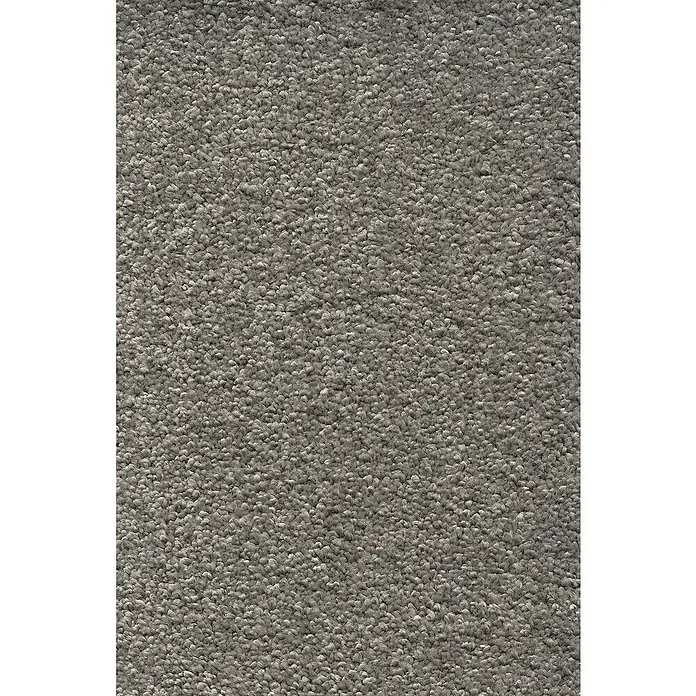 Teppichboden Meterware Nele - Breite: 400 cm, Frisée, 100 % Polypropylen (Flor), Silber - Nahaufnahme eines grauen Teppichs mit dichter Textur, ideal für Wohnräume und Büros.
