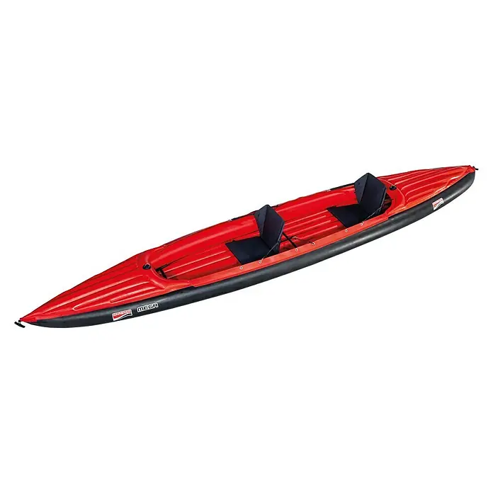 Grabner Kajak Mega - L x B: 500 x 90 cm, Geeignet für: 2 Personen, Nutzlast: 280 kg - Rotes Doppel-Schlauchboot/Kajak mit zwei Sitzen. Ideal für Ausflüge zu zweit, bietet Komfort und Stabilität auf dem Wasser.