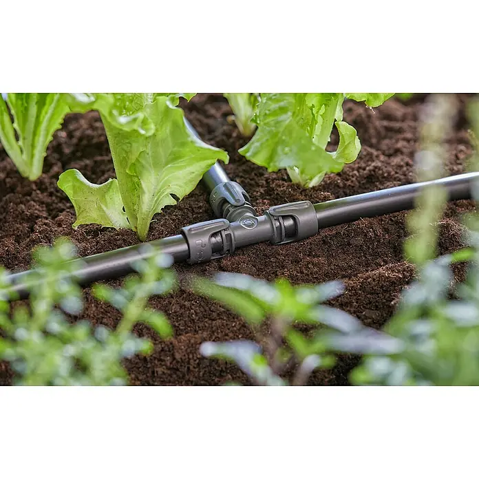 Gardena Micro-Drip Pieza T - 1/2" x 13 mm, 5 ud. - Sistema de riego por goteo con conector en T en jardín. Riego eficaz para lechugas con un sistema de ahorro de agua.
