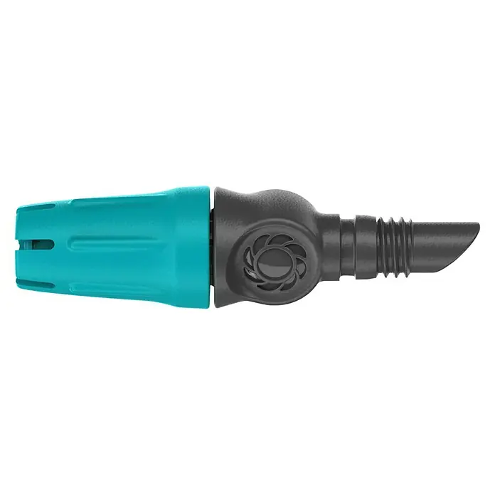 Gardena Micro-Drip Aspersor para pequeñas superficies - ½″, 15 ud. - Primer plano de un acoplamiento GARDENA Micro-Drip-System, que permite una conexión fácil y segura de tuberías de goteo en el jardín.
