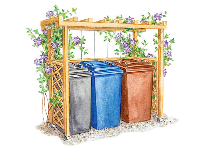 Mülltonnen verstecken mit Pflanzen