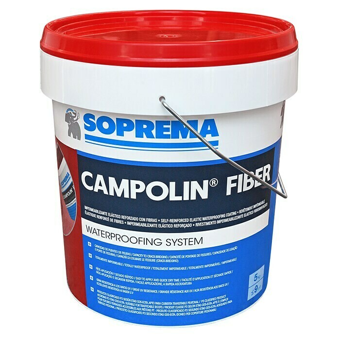 Soprema Impermeabilizante Campolin Fiber (Rojo, 5 kg)