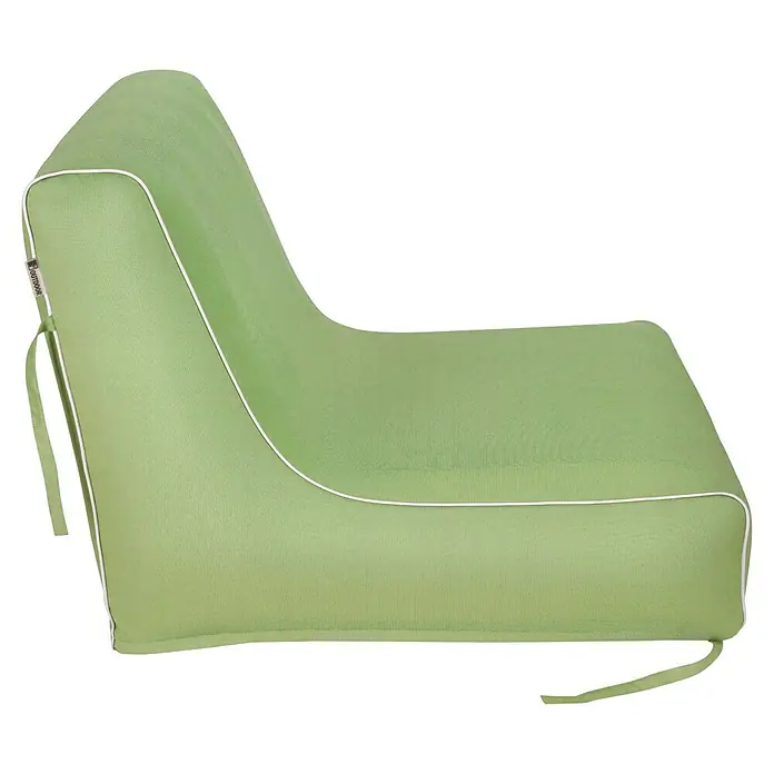 Sitzsack Aufblasbar - 70 x 90 x 70 cm, Grün, 100 % Polyester - Grüner Outdoor-Sessel mit weißer Paspelierung für entspannte Stunden im Freien. Bequemer Sitzplatz für Garten, Terrasse oder Balkon.
