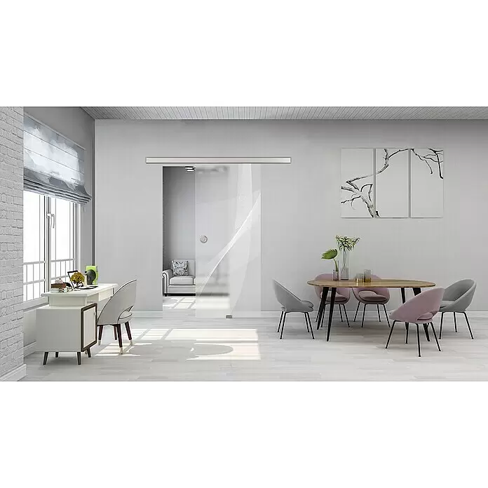 Diamond Doors Glasschiebetür 635 - 935 x 2.058 mm, Einscheibensicherheitsglas (ESG), Klarglas - Stimmungsaufnahme