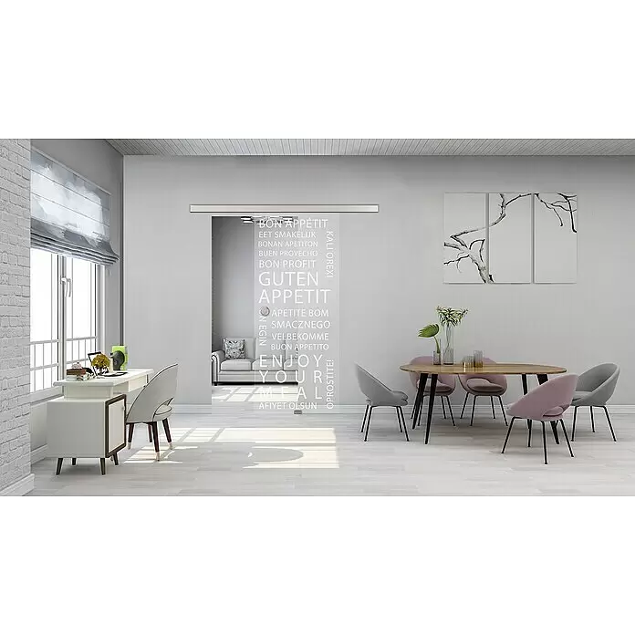 Diamond Doors Glasschiebetür 625 - 935 x 2.058 mm, Einscheibensicherheitsglas (ESG), Klarglas - Stimmungsaufnahme