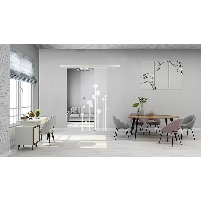Diamond Doors Glasschiebetür 611 - 935 x 2.058 mm, Einscheibensicherheitsglas (ESG), Klarglas - Stimmungsaufnahme