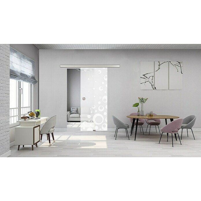 Diamond Doors Glasschiebetür 506 (935 x 2 058 mm, Einscheibensicherheitsglas (ESG), Milchglas) | BAUHAUS