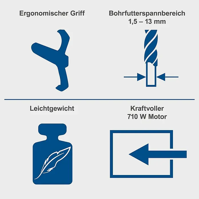 Scheppach Tischbohrmaschine DP 60 - 710 W, Leerlaufdrehzahl: 0 U/min - 2.600 U/min, Spannweite Bohrfutter: 1,5 mm - 13 mm - Produktdetails: Ergonomischer Griff, Bohrfutterspannbereich 1,5 – 13 mm, geringes Gewicht und kraftvoller 710-W-Motor.