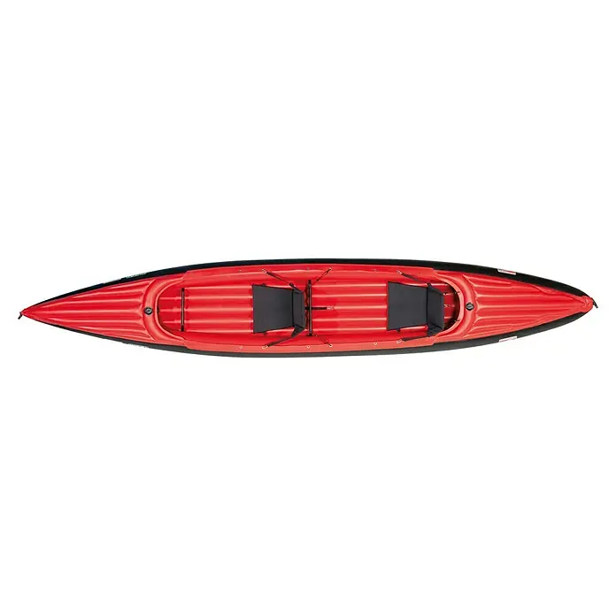 Grabner Kajak Holiday 2 - L x B: 395 x 75 cm, Nutzlast: 190 kg, Geeignet für: 2 Personen - Ein rotes Tandem-Schlauchkajak mit zwei Sitzen, ideal für Paddeltouren zu zweit. Robust und leicht verstaubar.
