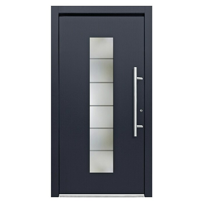 Haustür Smart KS-108 (110 x 210 cm, DIN Anschlag: Rechts, Anthrazitgrau/Verkehrsweiß) | BAUHAUS