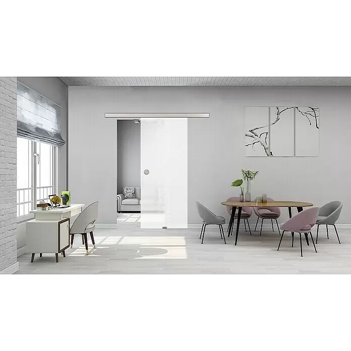 Diamond Doors Glasschiebetür 504 - 935 x 2.058 mm, Einscheibensicherheitsglas (ESG), Milchglas - Stimmungsaufnahme