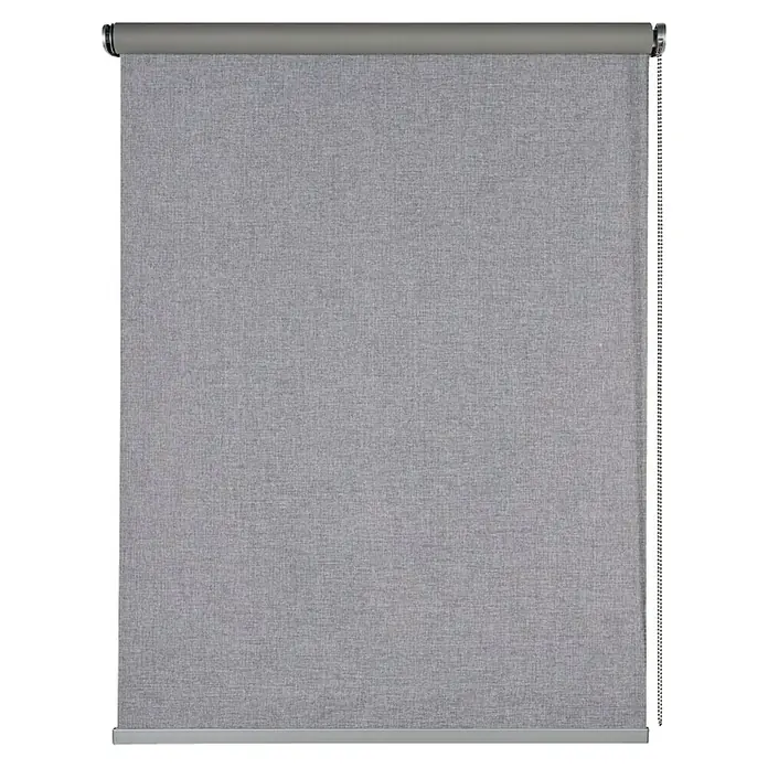 Estor enrollable opaco Textura - An x Al: 120 x 250 cm, Gris - Un estor enrollable gris con un sutil patrón de tela, ideal para filtrar la luz y aumentar la privacidad en las ventanas.