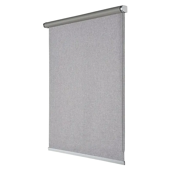 Estor enrollable opaco Textura - An x Al: 120 x 250 cm, Gris - Estor enrollable gris con soporte y cadena plateados. Diseño sencillo para hogares modernos, ofrece privacidad y control de luz.