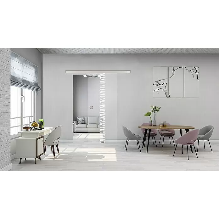 Diamond Doors Glasschiebetür 548 - 935 x 2.058 mm, Einscheibensicherheitsglas (ESG), Klarglas - Stimmungsaufnahme
