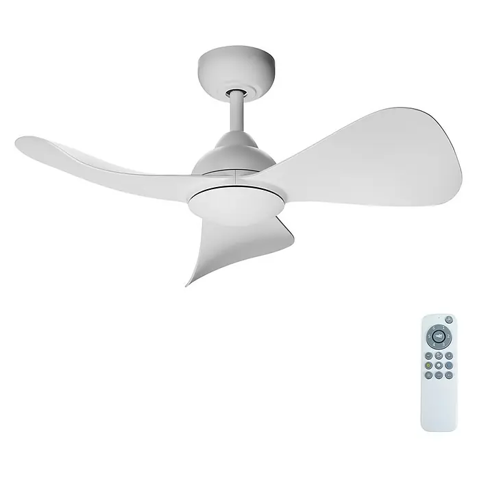 Arte confort Ventilador de techo Lola - Blanco, 83,3 cm, 35 W, Blanco neutro - Ventilador de techo blanco con tres aspas y mando a distancia, perfecto para el hogar.