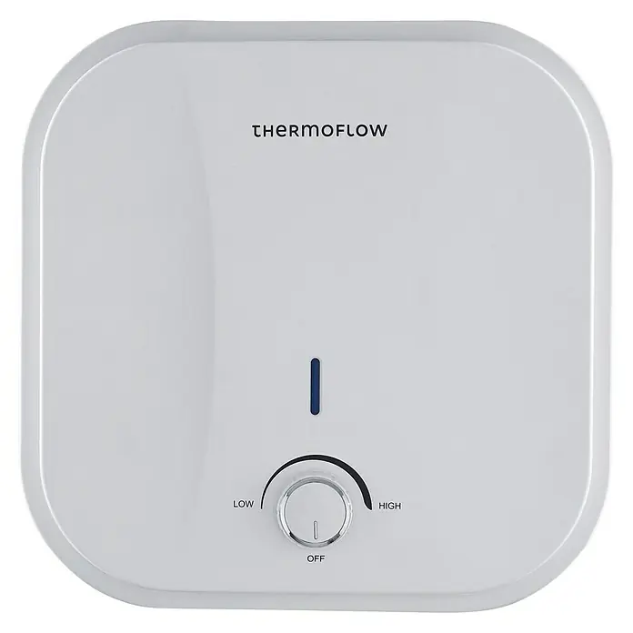 Thermoflow Warmwasserspeicher DS 15 O - 15 l, 2.000 W, Temperaturbereich: 30 °C - 75 °C - Nahaufnahme eines Thermoflow-Geräts mit Temperaturregler, das für effiziente Warmwasserversorgung im Haushalt sorgt.