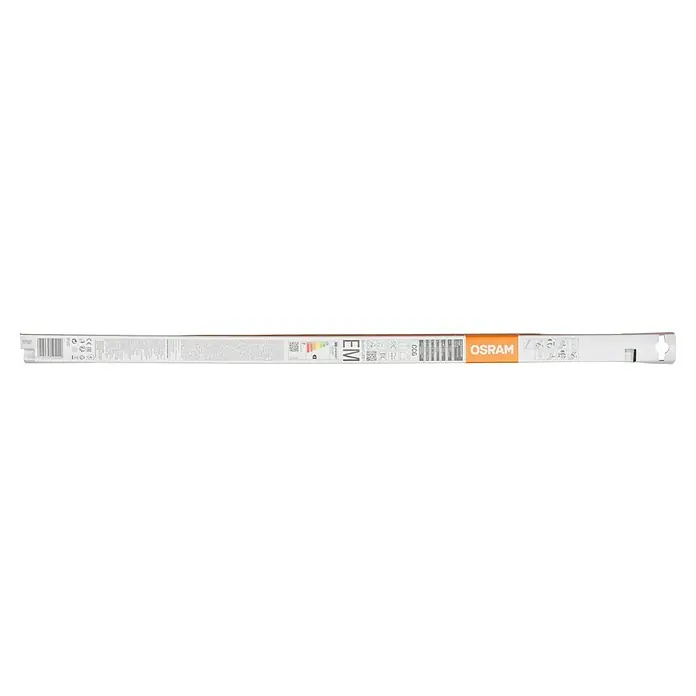 Osram LED-Röhre SubstiTube Star ST8S-EM 20 - Länge: 60,3 cm, Tageslichtweiß, 6,6 W, 800 lm, G13 - Detailansicht einer OSRAM Leuchtstoffröhre mit diversen technischen Angaben und Zertifizierungen auf der Verpackung.