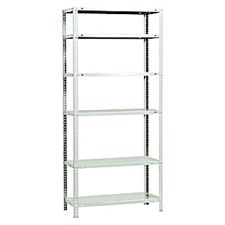 Simonrack Simonclassic Metallregal Advantage (H x B x T: 200 x 90 x 30 cm, Traglast pro Boden: 75 kg, Anzahl Böden: 6 Stk., Schrauben, Weiß)