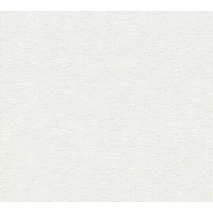 A.S. Création Trendwall 2 Vliestapete - Reinweiß, Uni, 10,05 x 0,53 m - Off-white, texturierte Oberfläche mit feinen horizontalen Linien.