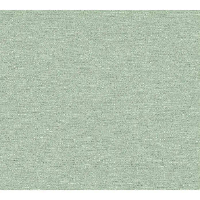 A.S. Création Cuba Vliestapete - Pastellgrün, Uni, 10,05 x 0,53 m - Helles, sanftes Grün mit Leinwandstruktur. Vielseitiger Hintergrund für Design, Textur oder Oberflächenmuster mit subtilem Farbton und feiner Textur.