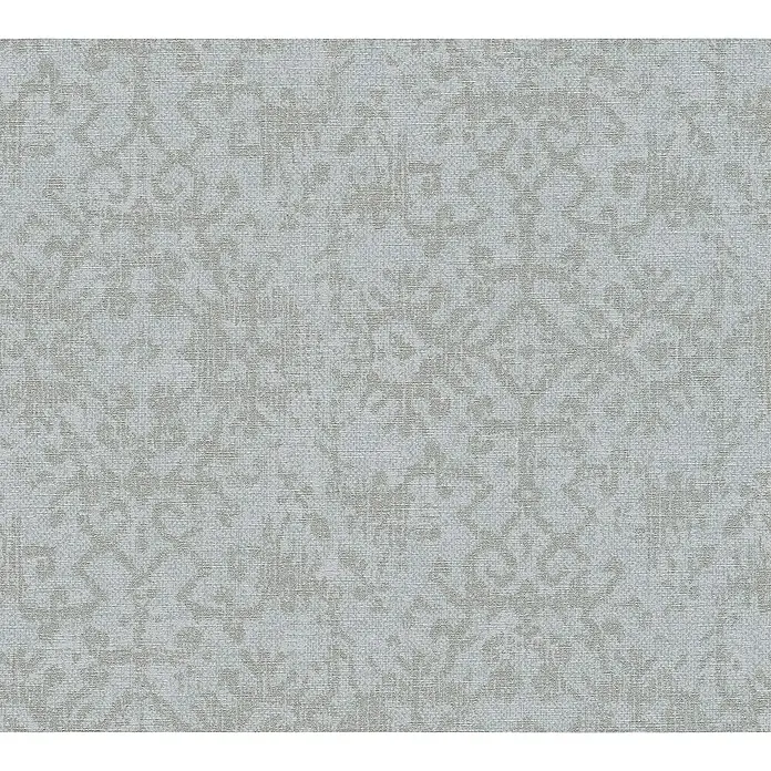 A.S. Création Desert Lodge Vliestapete Ethno-MusterGrau, Grafisch, 10,05 x 0,53 m - Feine graue Textiltapete mit einem subtilen, sich wiederholenden Muster, ideal für elegante Innenräume.