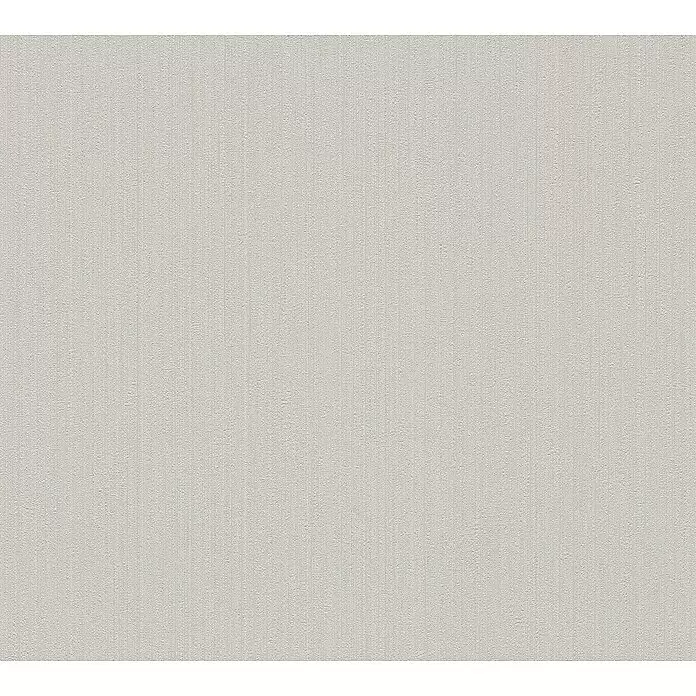 A.S. Création Mata Hari Vliestapete - Beige, Uni, 10,05 x 0,53 m - Hellgraue, strukturierte Tapete mit feinen vertikalen Streifen.