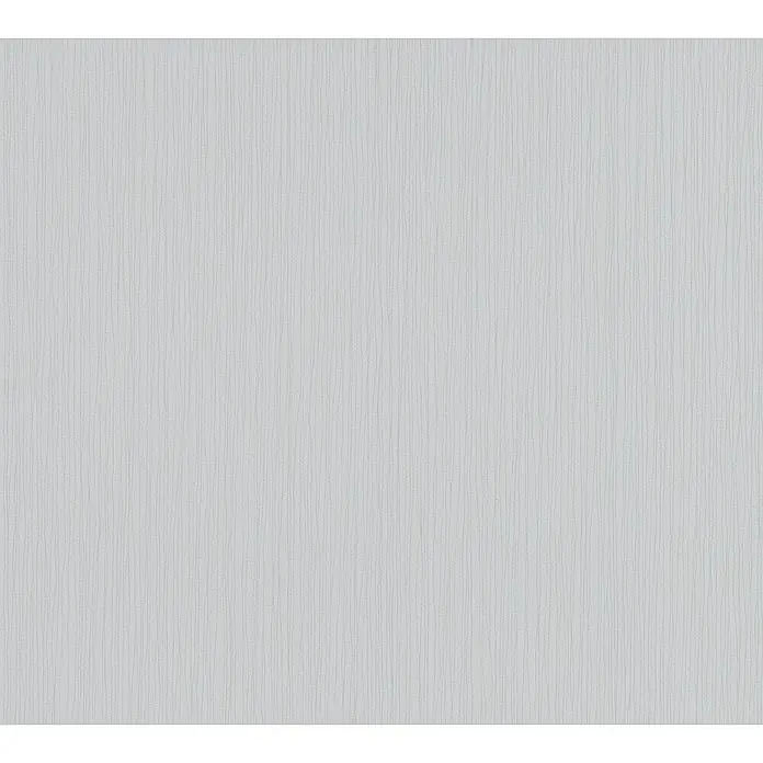 A.S. Création Attractive Vliestapete - Strukturgrau, Uni, 10,05 x 0,53 m - Nahaufnahme einer dezenten, hellgrauen Textiltapete mit feiner, vertikaler Struktur, ideal für moderne und minimalistische Raumgestaltungen.