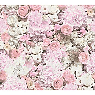 AS Creation Trendwall 2 Vliestapete Blumen (Rosa/Weiß, Floral, 10,05 x 0,53 m)