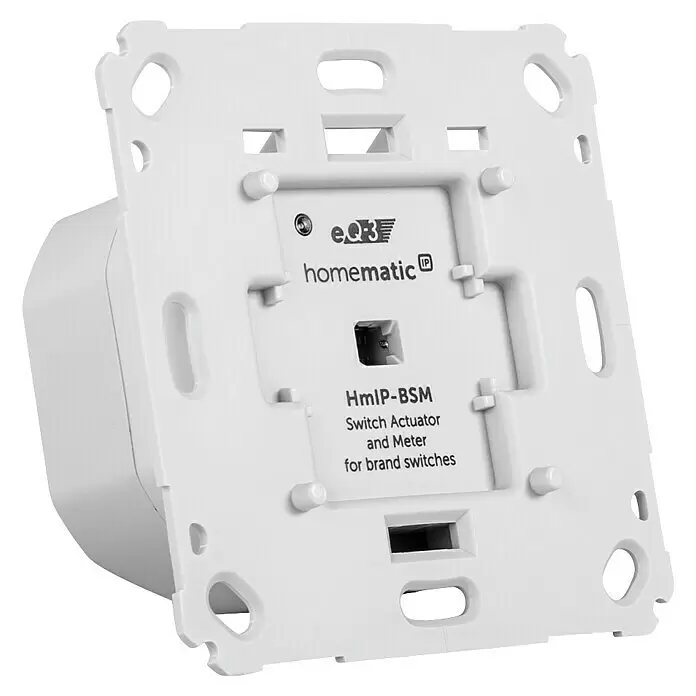 Homematic IP Schalter Mess-Aktor für Markenschalter HmIP-BSM - 230 V, 5 A, Max. Anschlussleistung: 1.150 W - Diagonale Ansicht