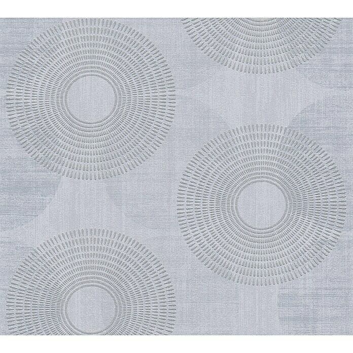 AS Creation Attractive Vliestapete Große Kreise (Grau-Weiß, Grafisch, 10,05  x 0,53 m) | BAUHAUS