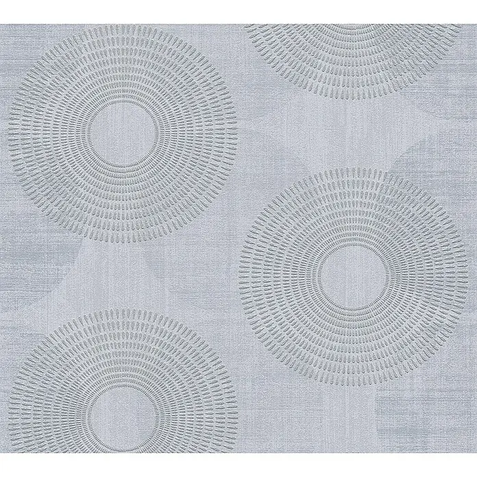 A.S. Création Attractive Vliestapete Große Kreise - Grau, Grafisch, 10,05 x 0,53 m - Texturiertes Hintergrundbild mit sich überlappenden Kreismotiven. Es bietet ein subtiles, elegantes und modernes Design für jeden Raum.