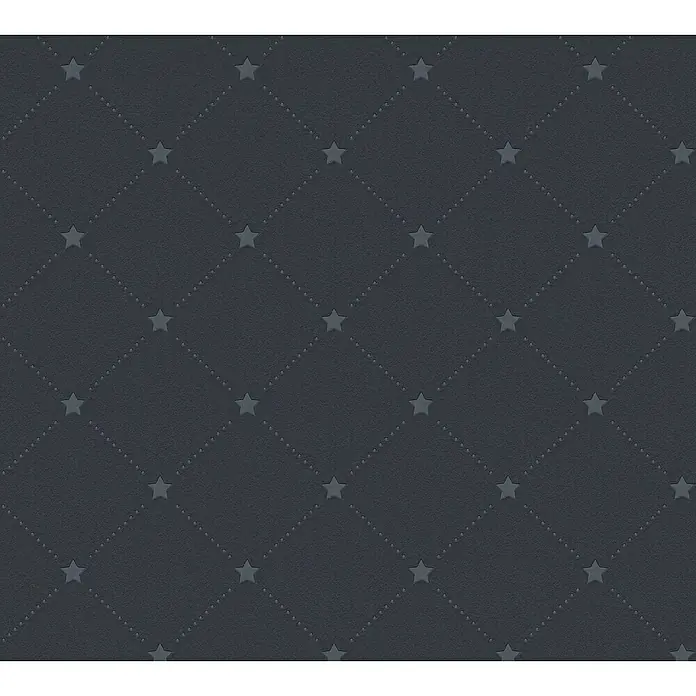A.S. Création Michalsky 4 Vliestapete Sterne - Schwarz, Grafisch, 10,05 x 0,53 m - Dunkelgraue Tapete mit Sternenmuster und gepunkteten Linien, die ein elegantes und modernes Design für Ihr Zuhause bietet.