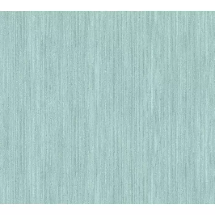 A.S. Création Michalsky 4 Vliestapete - Blau, Uni, 10,05 x 0,53 m - Hellblaue Tapete mit feiner vertikaler Streifenstruktur.