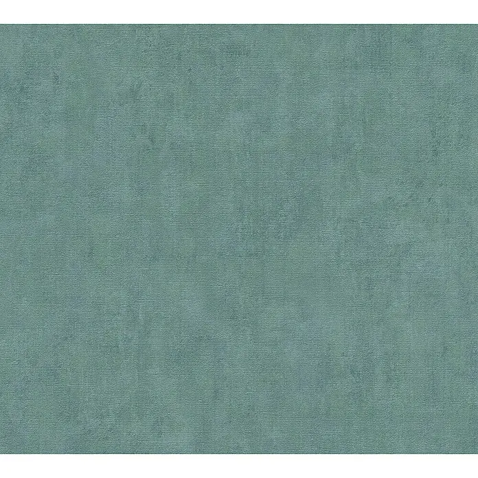A.S. Création Cuba Vliestapete - Blau/Grün, Uni, 10,05 x 0,53 m - Strukturierter, türkisgrüner Stoff mit subtilen Mustern. Perfekt für Möbel, Vorhänge und kreative Projekte, die eine textile Note benötigen.